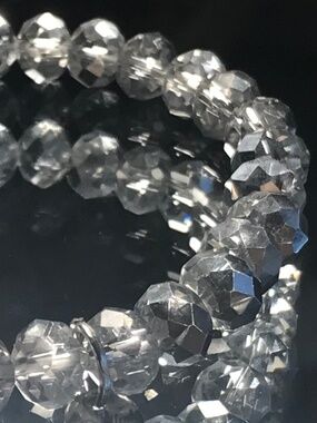 Clear Crystal Beaded Bracelet OS